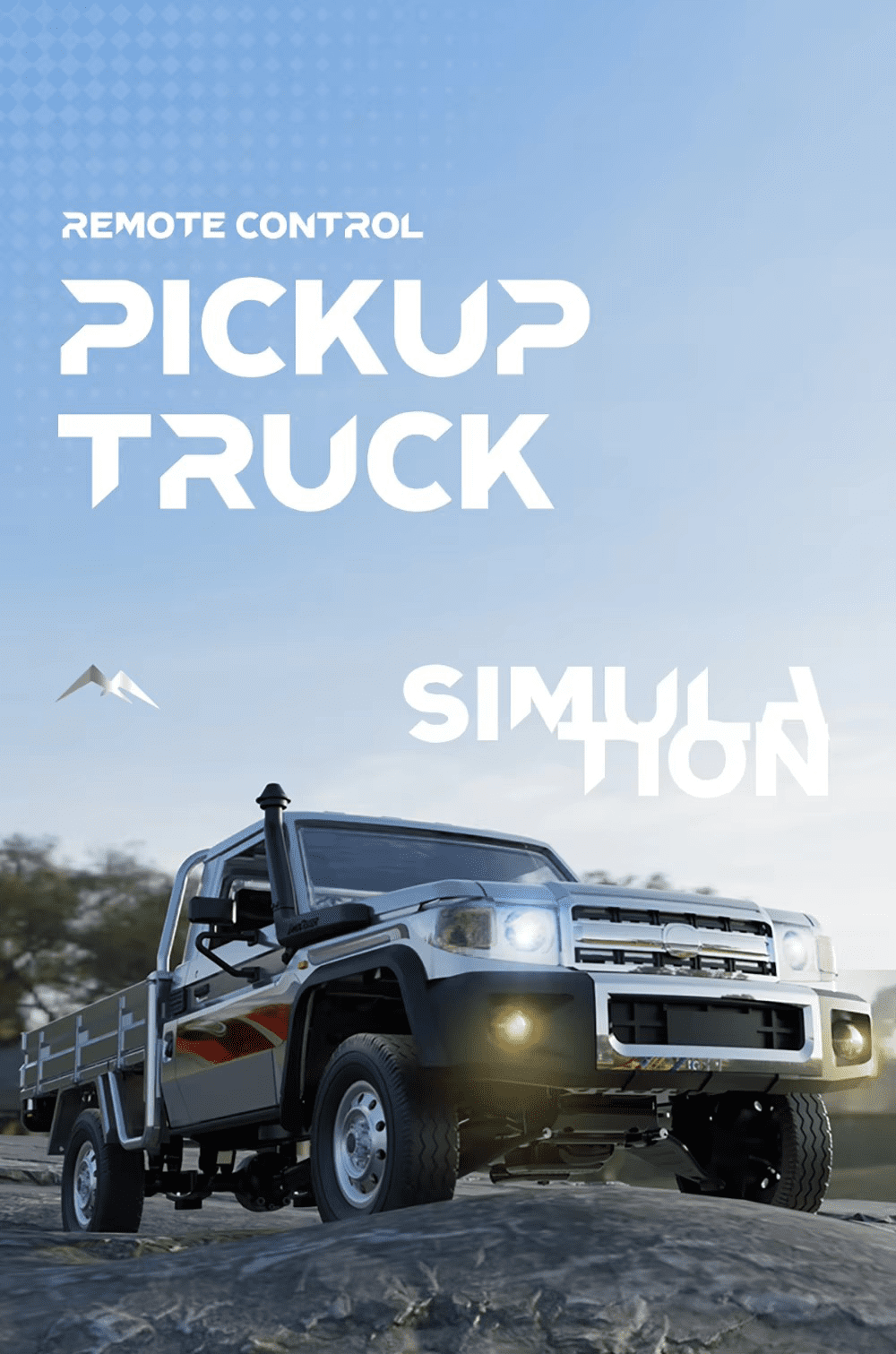 RC Rock Crawler Model, 2.4GHz All-Terrain 15KM/H Remote Control Pickup Car with LED Lights, 1:14 Scale Off-Road Truck for Adults