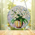 thumbnail image 2 of Rustic Style Sun Catcher Window Prism With Flower Design, Stained Glass Effect Acryic Hanging Ornament For Garden, Patio, Home Decor, 2 of 4