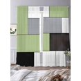thumbnail image 3 of Sheer Curtains 84 Inches Long, Sage Green Black Grey Light Filtering Window Curtains for Living Room, Modern Irregular Geometric Abstract Rod Pocket Voile Sheer Curtain Drapes, 52"W x 84"L, 2 Panels, 3 of 8