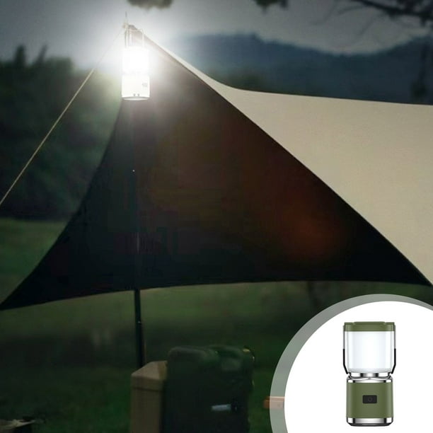 Luz LED para Camping Recargable por USB | Linterna Portátil Mini para Tienda de Campaña para Senderismo y Mochilero | Batería de 2000 mAh con Carga Rápida Tipo-C | Lámpara Ambiental de Mano | Blanco