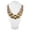 amber brown, variant on Bocar 3 Layer Beads Statement 24.5" Necklace for Women (NK-10539-Red)