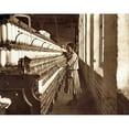 thumbnail image 2 of Cotton Mill. An Underage Girl Tends A Cotton Spinner For 48 Cents A Day. Whitnel History (36 x 24), 2 of 2