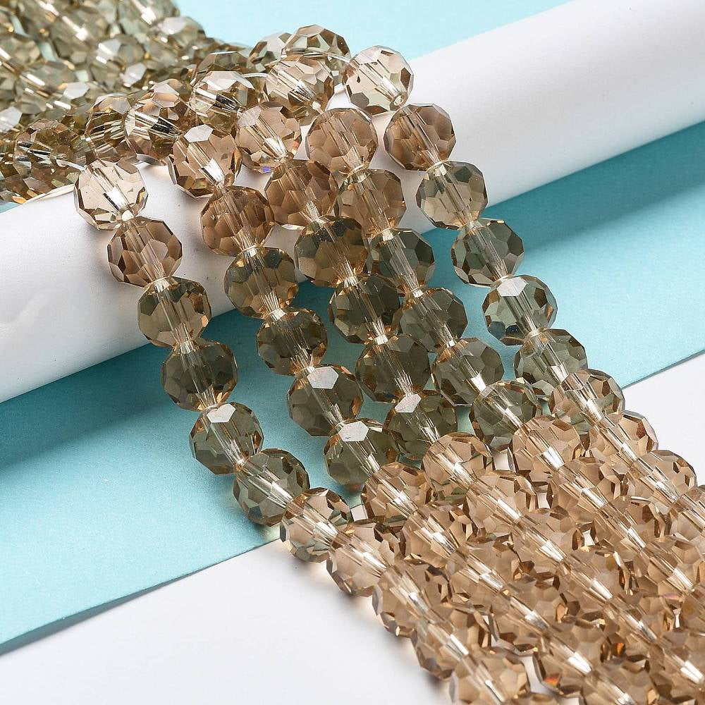 10strands Transparent Glass Bead Strands Imitate Austrian Faceted(32 Facets) Round Moccasin 10mm Hole: 1mm about 65~68pcs/strand 58~62cm