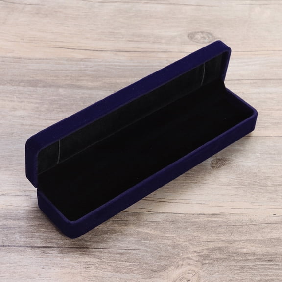 Luxshiny Necklace Box Rectangular Flocking Cloth Jewelry Storage Organizer