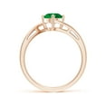 thumbnail image 2 of ANGARA Natural Classic Round Emerald Solitaire Bypass Engagement Ring in 14K Rose Gold for Women (Size-6mm) | May Birthstone, Birthday, Anniversary, Jewelry Gift for Women | Natural Emerald Ring, 2 of 10