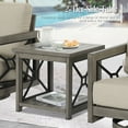 thumbnail image 4 of Ulax Furniture Outdoor Square Aluminum Side Table With Wood Grain,Gray, 4 of 6