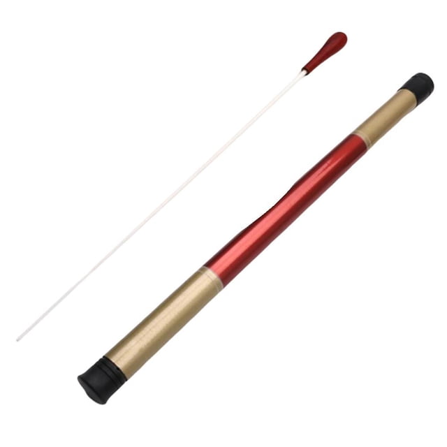 Methold Bastón de orquesta de música con mango de sándalo rojo y funda de tubo Cables de audio/vídeo