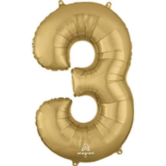 LRG SHP HX NBR 3 WHITE GOLD - 34IN