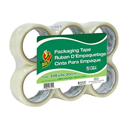 Duck Brand Commercial Grade Packaging Tape, 1.88-Inch x 54.6 Yards, 6 Rolls per Pack, Clear (240053)