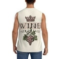 thumbnail image 4 of Haiem Men's Wine Print Tank Tops Summer Sleeveless Cut Off Workout T-Shirts Fitness Vest Athletic Undershirts-Large, 4 of 8