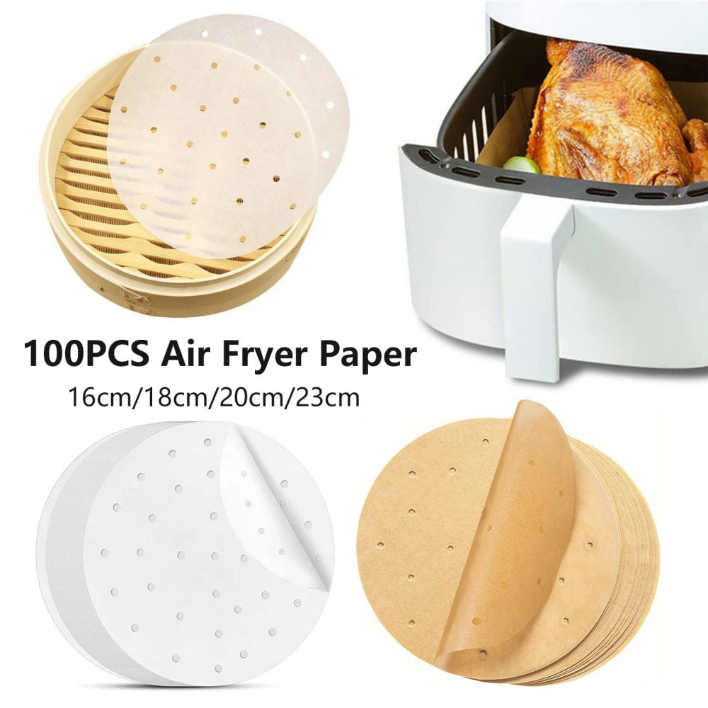 100Pcs Air Fryer Paper Liners Parchment Pans Baking Accessories Non-stick 7.5'' 