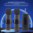 thumbnail image 4 of Lapel Microphone, Rechargeable Battery 3.5mm Interface Real Time Auto Sync Clip On Mic Low Latency Portable  For Podcast, 4 of 8