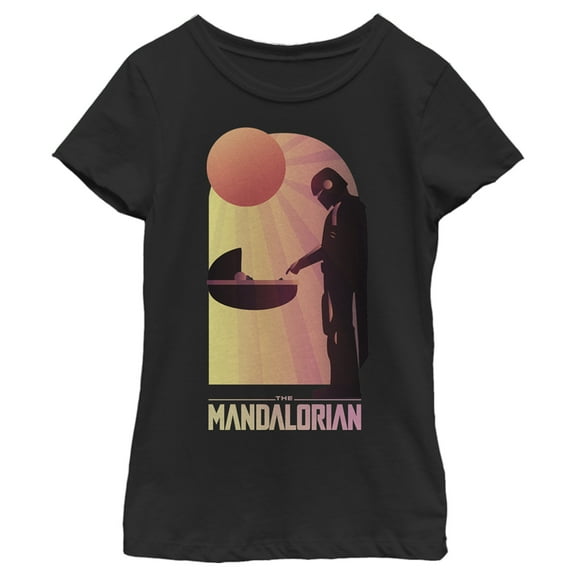 Girl's Star Wars: The Mandalorian The Child and Bounty Hunter Connection Made  Graphic Tee Black X Small