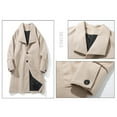 thumbnail image 5 of successthop Trench Coat Men Long Sleeve Lapel Overcoat with Pockets Knee Length Button Down Solid Casual Outwear, 5 of 5