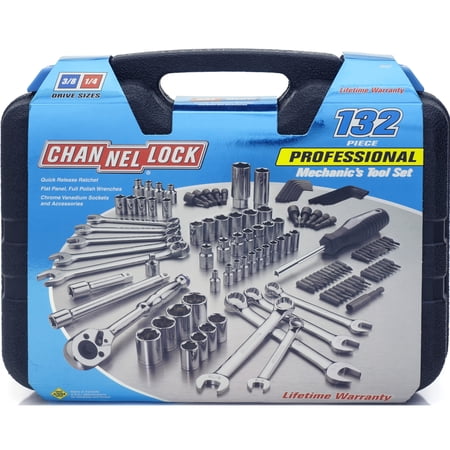 CHANNELLOCK Mechanic's Tool Set, Includes Standard SAE and Metric Sizes, 132 pieces (39067)