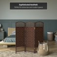 thumbnail image 6 of Red Lantern 4 ft. Short Fiber Weave Folding Screen - Dark Mocha - 3 Panels, 6 of 7