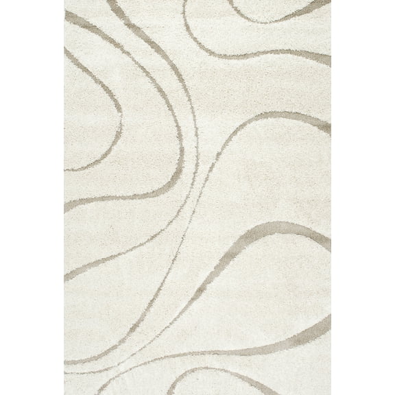 nuLOOM Carolyn Modern Shag Area Rug, 4' x 6', Cream