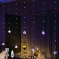 thumbnail image 1 of Curtain Lights 200 LED Window Curtain String Lights with Remote, USB Battery Powered Twinkle Globe Fairy Lights for Wedding Party (Multi-Colored), 1 of 5