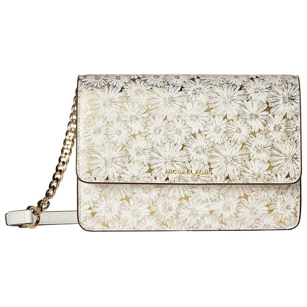 Michael Kors Large Metallic Floral Crossbody Bag Opt/Gold Walmart