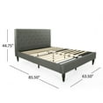 thumbnail image 5 of Lera Fully-Upholstered Queen-Size Platform Bed Frame, Low-Profile, Polyester, Adult, Contemporary, Charcoal Gray, 5 of 8