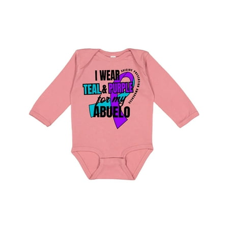 

Inktastic Suicide Prevention I Wear Teal and Purple for My Abuelo Gift Baby Boy or Baby Girl Long Sleeve Bodysuit