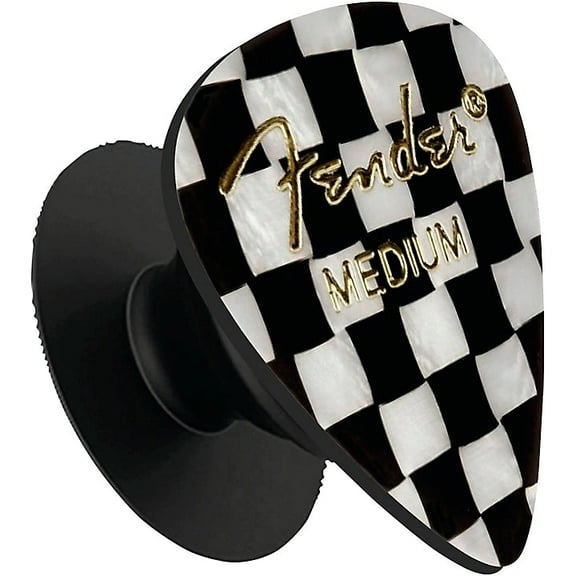 Fender guitar pick phone grip (Checkered)