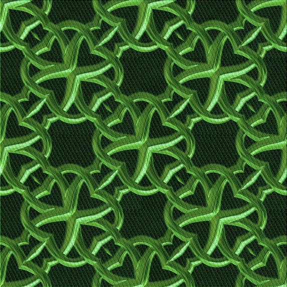 Ahgly Company Indoor Square Patterned Dark Lime Green Area Rugs, 8' Square