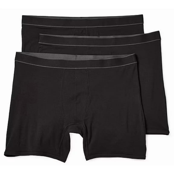 4X Large - Stafford Super Soft Big and Tall Mens 3 Pack Boxer Briefs - Black