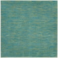 thumbnail image 3 of HomeRoots 479456 7 x 7 ft. Blue & Green Striped Non Skid Indoor & Outdoor Square Area Rug, 3 of 5
