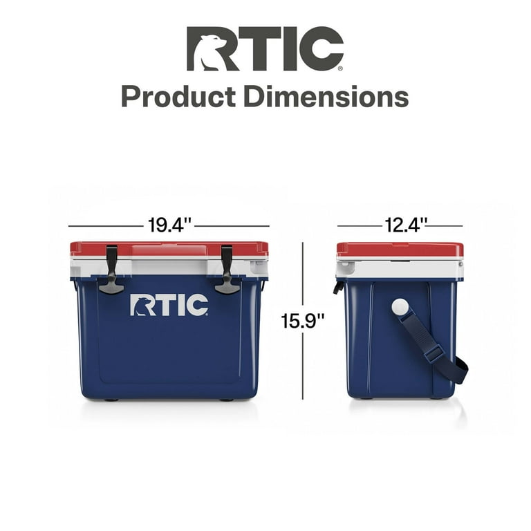 RTIC 22 QT Ultra-Light Hard-Sided Cooler, Patriot, Fits Bottles
