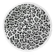 ECZJNT Leopard Print Pattern Gray Scale Beach Towel Beach Blanket Beach Yoga Mat