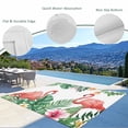 thumbnail image 3 of Pink Flamingo Birds Outdoor Rug for Patio/Deck/Porch, Non-Slip Large Area Rug 5 x 7 Ft, Summer Tropical Plants Flowers Indoor Outdoor Rugs Washable Area Rugs, Reversible Camping Rug Carpet Runner, 3 of 8