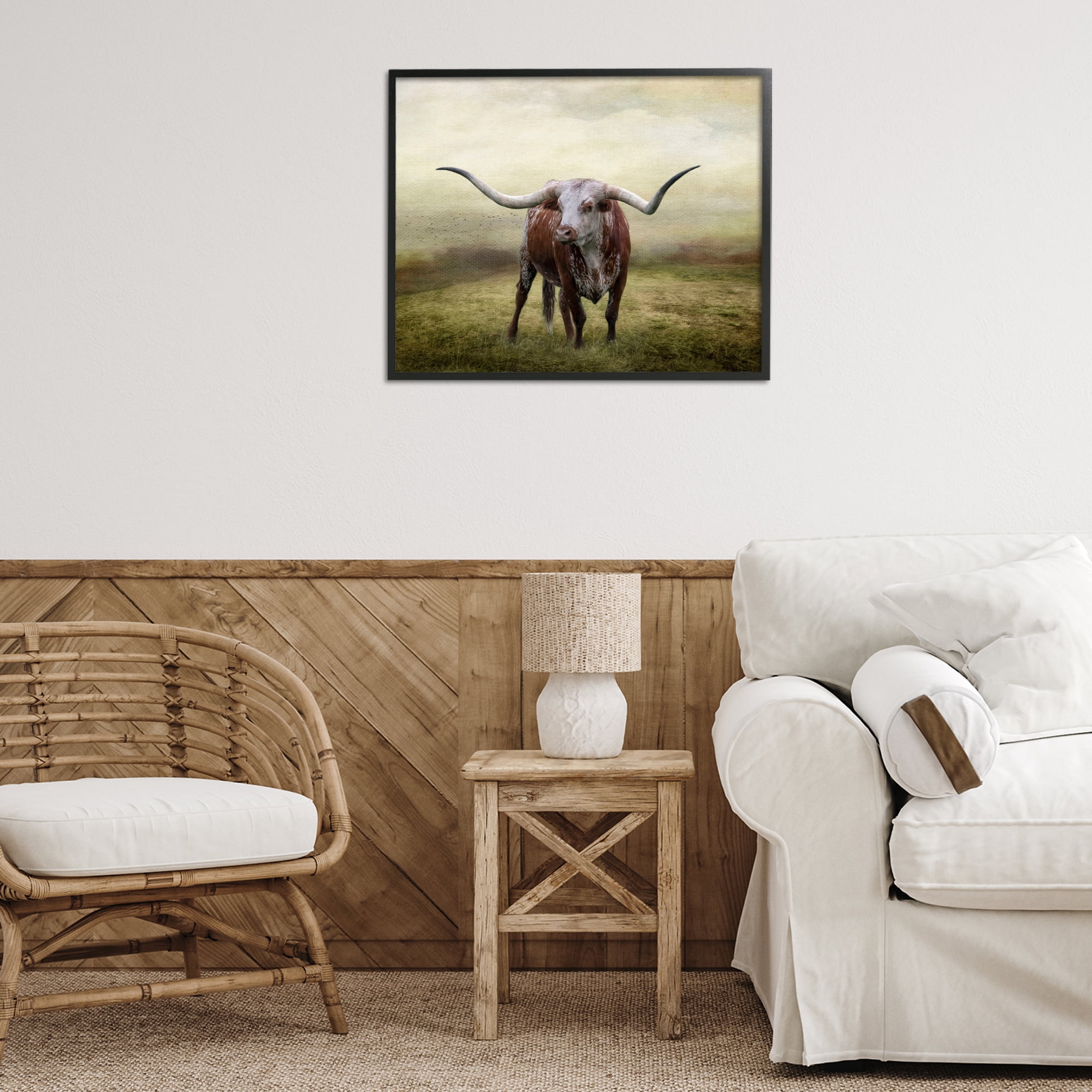 Stupell Industries Pride Of The Longhorn Animals & Insects Photography Black Framed Art Print Wall Art, 30 x 24