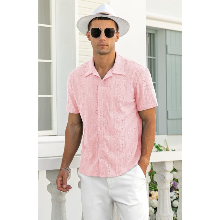 Iceglad Men's Hollow Out Casual Shirt photo 6