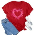 thumbnail image 4 of TKLPEHG Women Heart Graphic T Shirts Short Sleeve Valentines Day Shirt Crewneck Regular Fit Tee Summer Casual Basic Tee Tops (Z02_Red,XL), 4 of 8