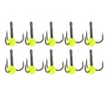 thumbnail image 1 of 10 unids/set anzuelo triple de pesca de acero alto en carbono resistente a la corrosión señuelo de pesca gancho de taladro de Color amarillo, 1 of 10