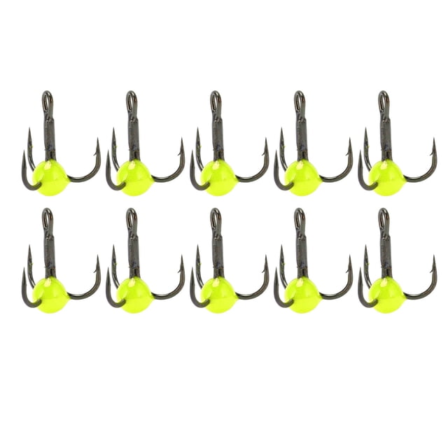 10 unids/set anzuelo triple de pesca de acero alto en carbono resistente a la corrosión señuelo de pesca gancho de taladro de Color amarillo