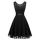 thumbnail image 1 of VISgogo Mujer Verano A-line Vestidos Color Sólido Recorte Cuello Redondo Túnica Cintura Sin Mangas Vestido VISgogo moda, 1 of 9