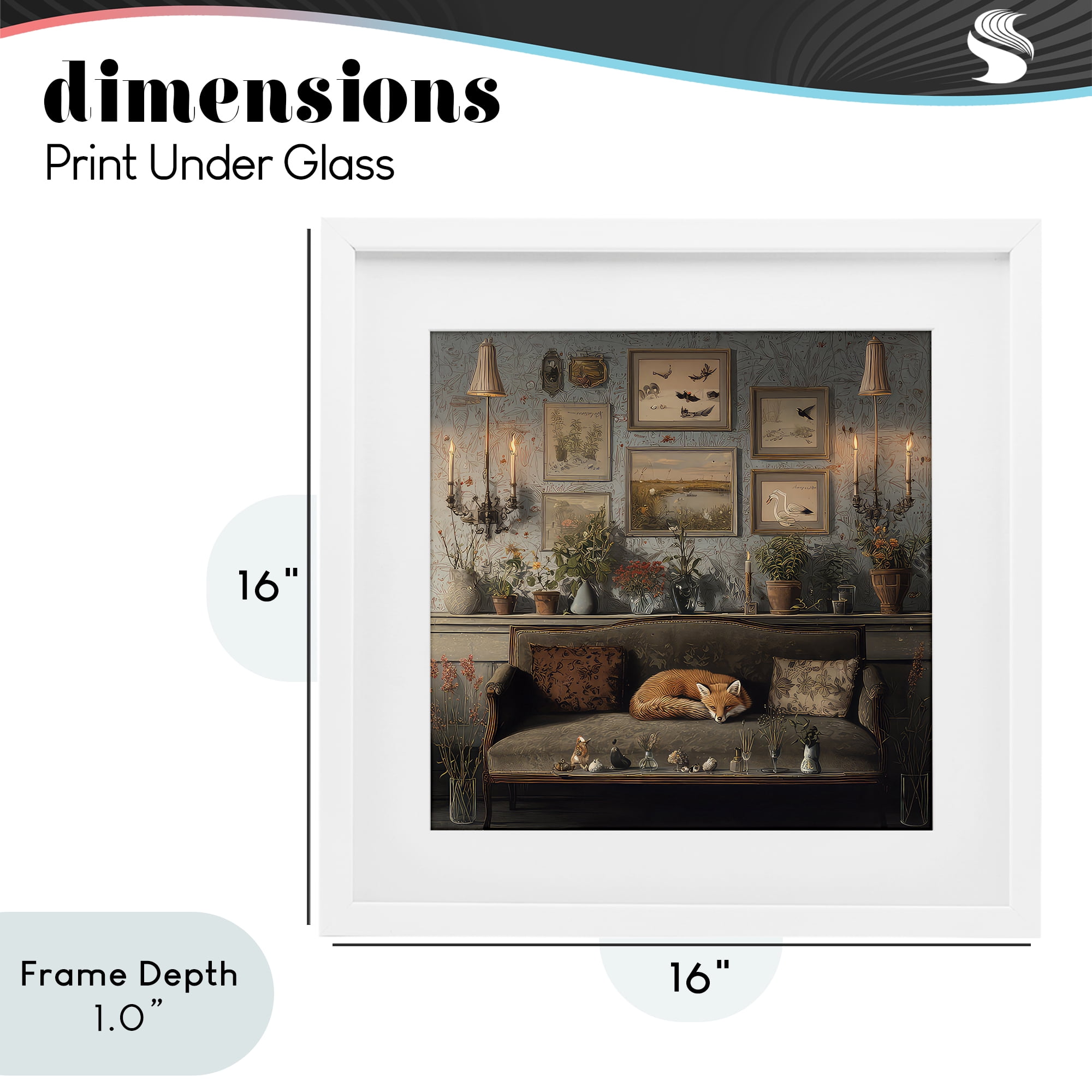 Stupell Industries Fox on Antique Sofa White Framed Print Under Glass, design by The Wands Want