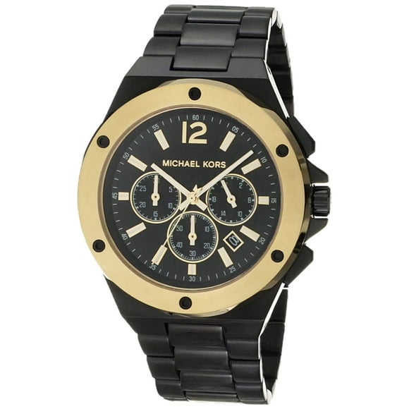 Michael Kors Lennox Chronograph Black Stainless Steel Mens Watch