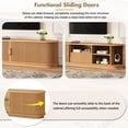 thumbnail image 5 of Aukfa Fluted TV Stand for TVs up to 75", Wood Entertainment Center with Sliding Doors for Living Room,Walnut, 5 of 8