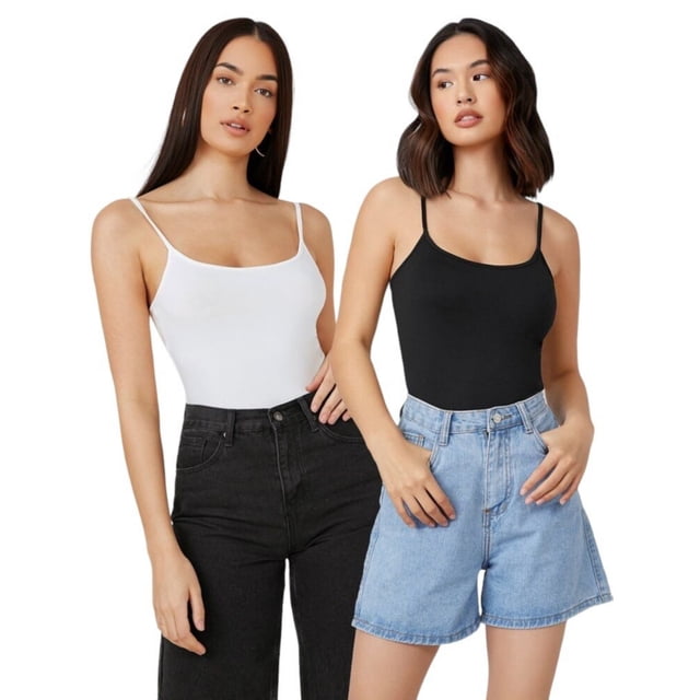 Pack de 2 camisetas sin mangas para mujer Pabilus Pole en blanco y negro