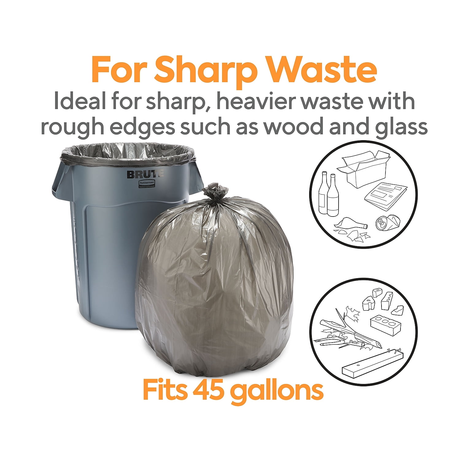Staples Coastwide Professional 40-45 Gallon Trash Bag 40" x 46" Low Density 0.65 Black 125 Bags/Box