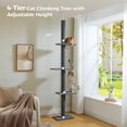thumbnail image 5 of PAWZ Road 90-107" Floor to Ceiling Cat Tree Tower 4 Tier Tall Cat Climbing Posts Adjustable, Gray, 5 of 15