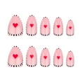 thumbnail image 6 of 24pcs Valentine's Day Press on Nails for Women Girls,Short Almond Fake Nails with Red Heart,False Nails Full Cover Acrylic Glue on Nails for Holiday,Glossy Artificial Finished Wearable Nails, 6 of 7