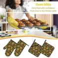 thumbnail image 5 of Honeii Fall Daisy Leaf Nuts Pattern Oven Mitts and Pot Holders, Silicone Oven Gloves,500 F Heat Resistant Oven Mitts Sets, 4PCS, 5 of 6