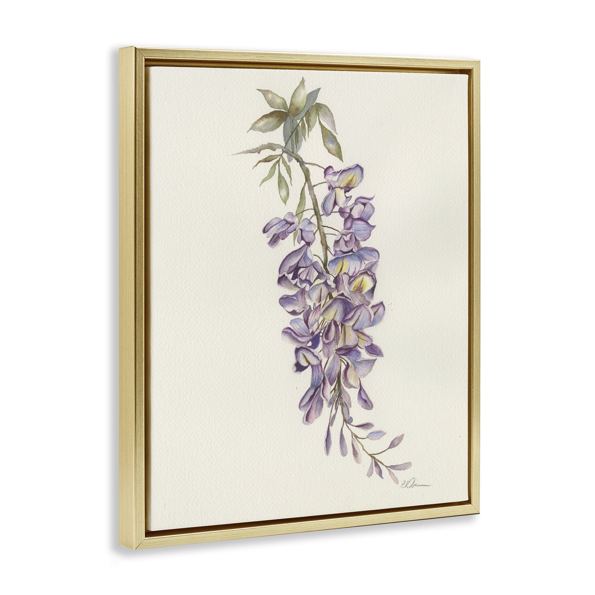 Stupell Industries Delicate Hyacinths Study Gold Framed Floater Canvas Wall Art, design by Cady Driver