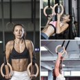 thumbnail image 4 of Bangcool 2PCS Wooden Gymnastic Rings Thickened Exercise Ring Gym Ring with Hanging Strap, 4 of 10