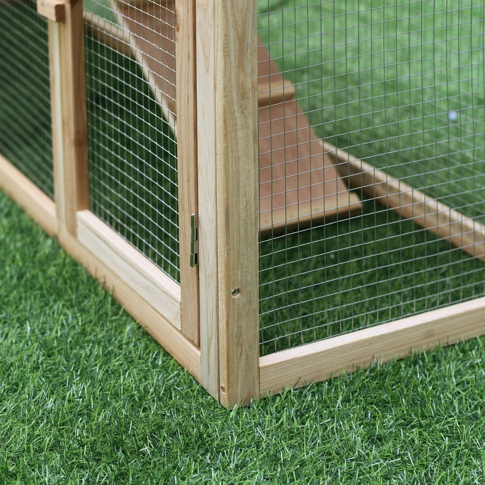 Spaco Rabbit Cage for Outdoor, Rabbit House 83" 2 Story Deluxe XL Wooden Rabbit Hutch Big Bunny Cage w/ Ladder and Run