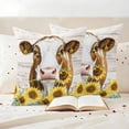 thumbnail image 3 of Sunflower Cow Pillow Covers 2 Pack Plant Farm Flower Pillowcase Waterproof Outdoor Throw Pillow Cover for Patio Garden Square Cushion 26”x26”, 3 of 9